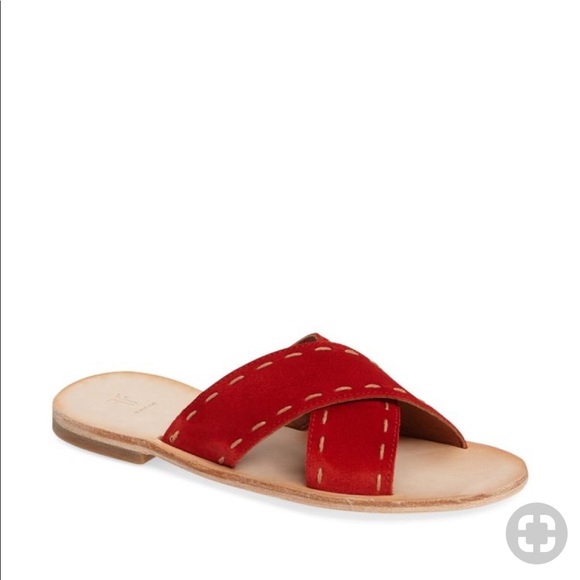 Frye Shoes - NEW • Frye • Pickstitch Leather Slide Sandals 7